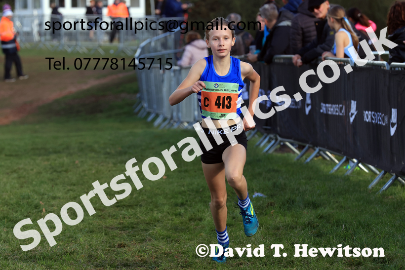 Girls Under-13s 2025 National Cross Country Relays, Berry Hill Park, Mansfield. Photo: David T. Hewitson/Sports for All Pics